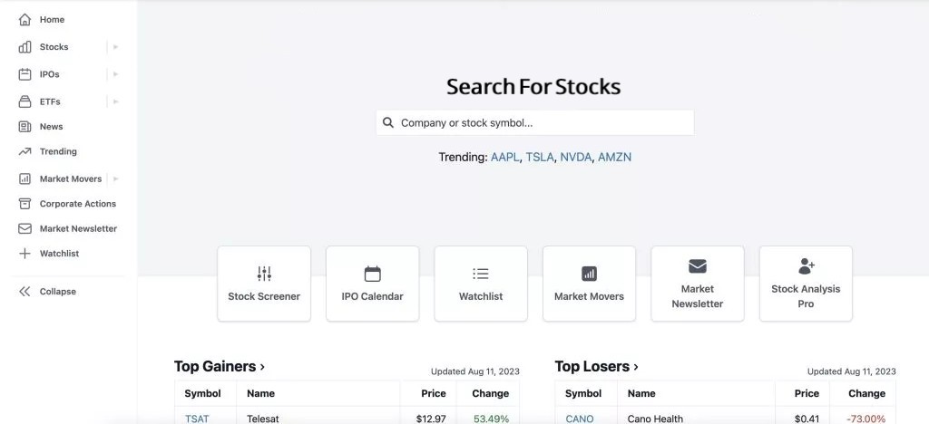 Stock Search & Analysis Web Application